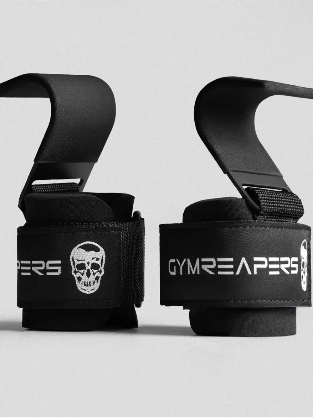 Gymreapers Black Weightlifting Wrist Hooks - Pair